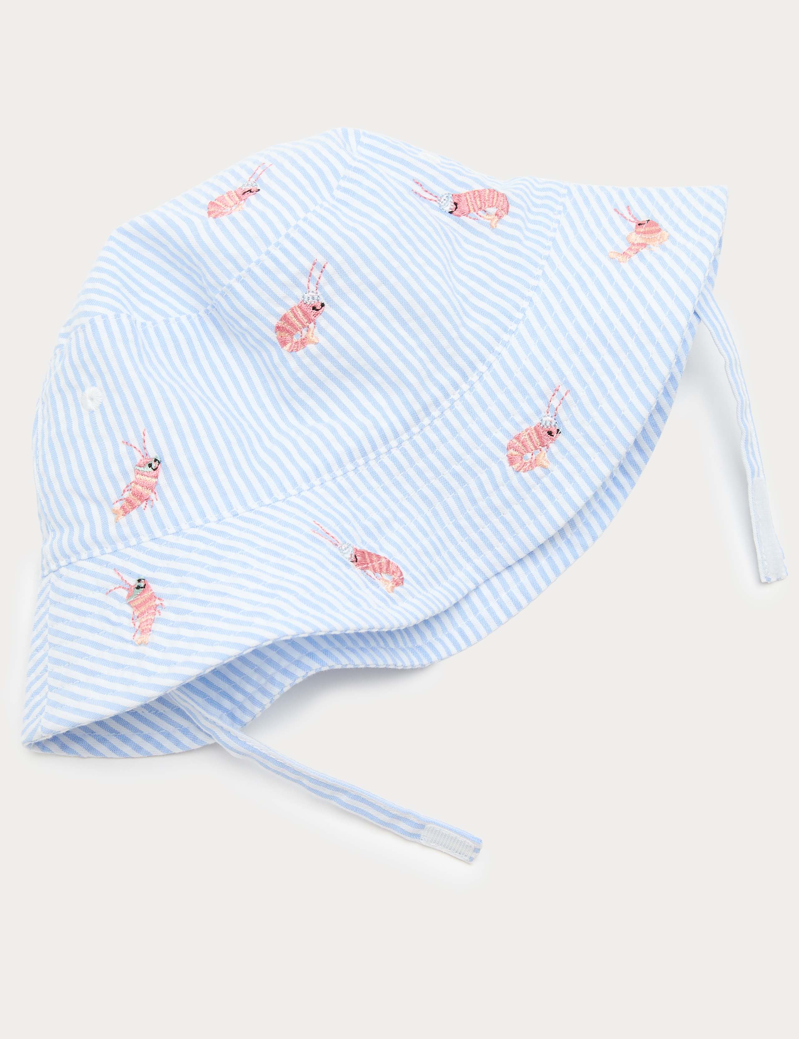 Coastal Shrimp bucket hat with shrimp pattern 0-36 months, UK version