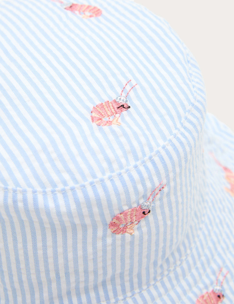 Coastal Shrimp bucket hat with shrimp pattern 0-36 months, UK version