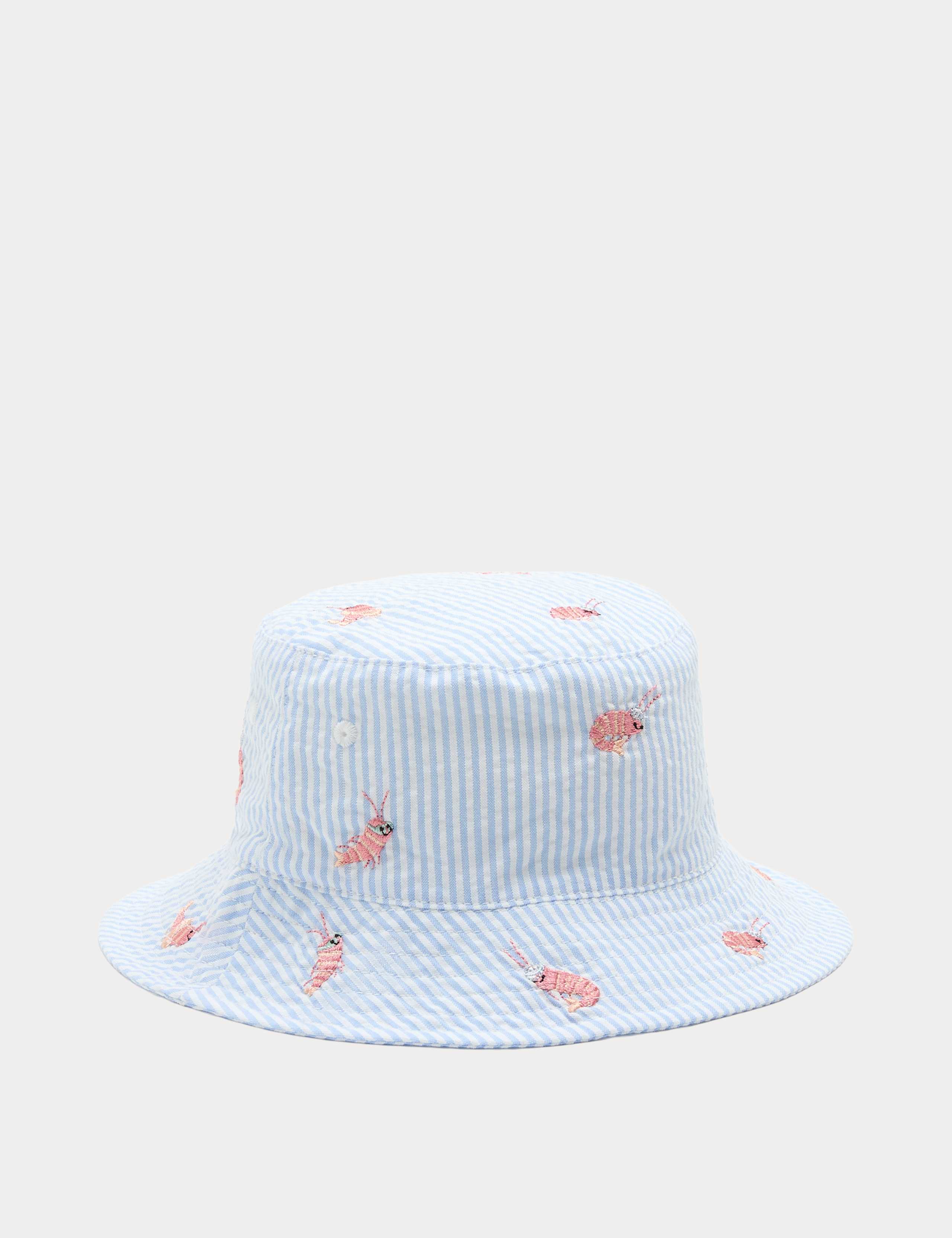 Coastal Shrimp bucket hat with shrimp pattern 0-36 months, UK version