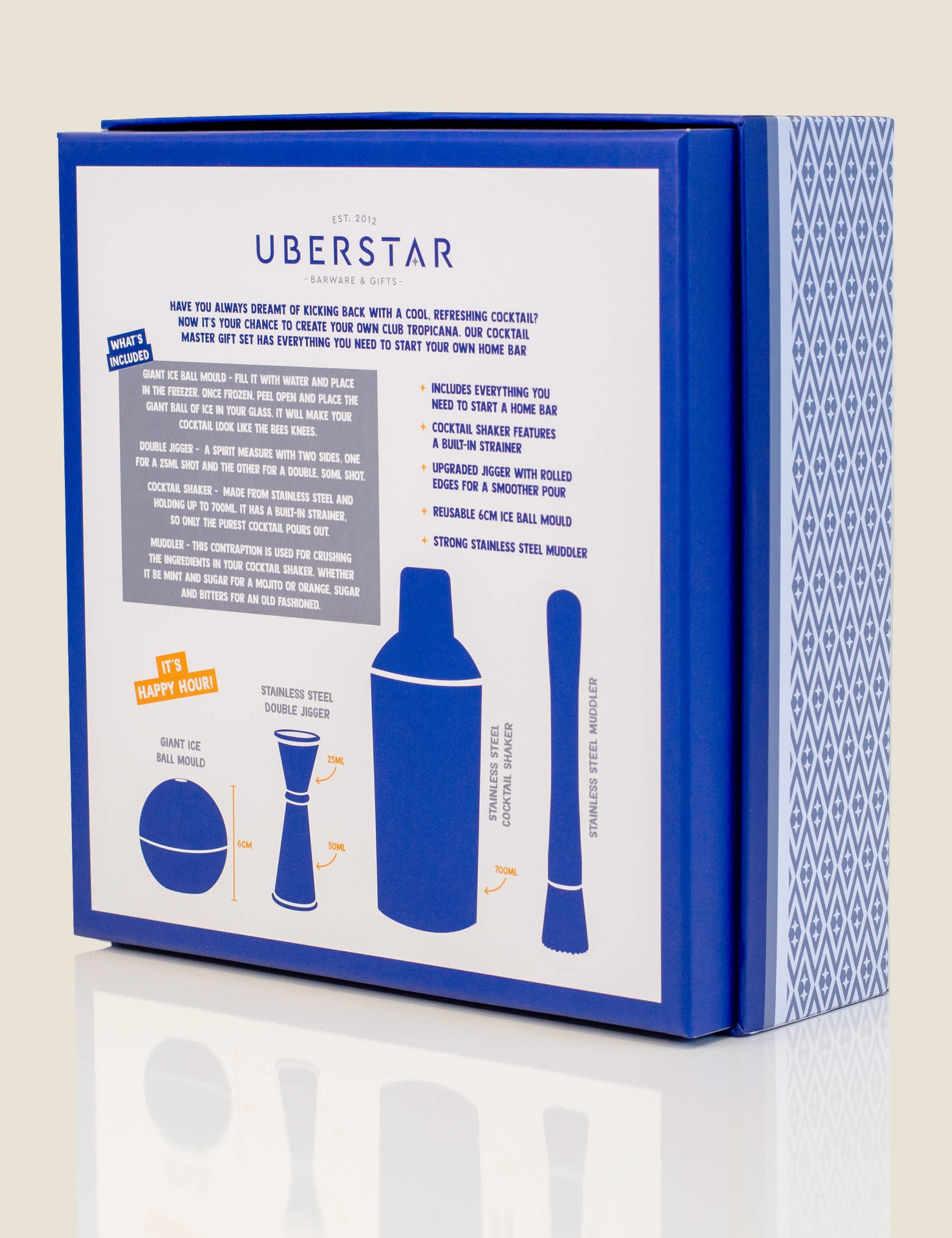 Uberstar Cocktail Master Gift Set barware kit - British product