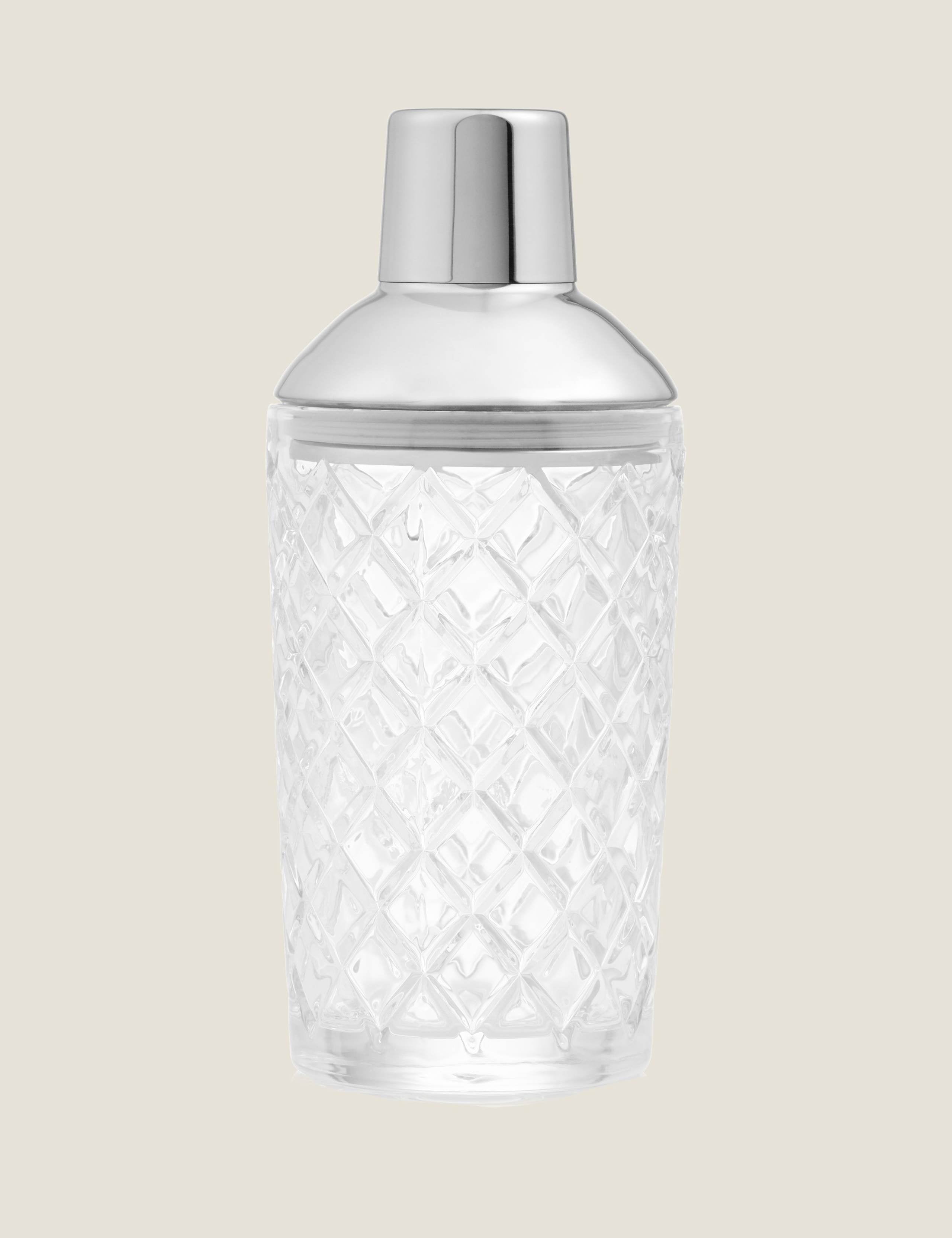 Glass cocktail shaker with built-in sieve 675g - British product