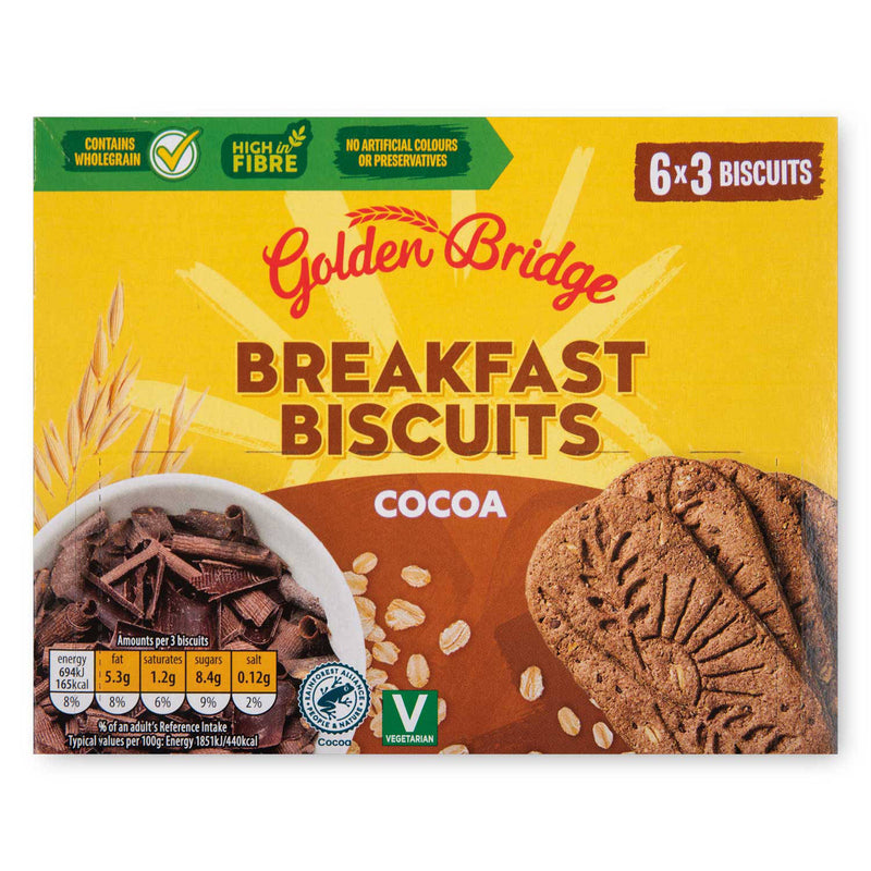 Cocoa Breakfast Biscuits 6 Pack, imported from the UK