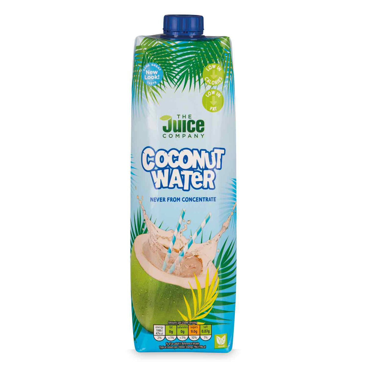 Coconut water beverage never from concentrate - British product
