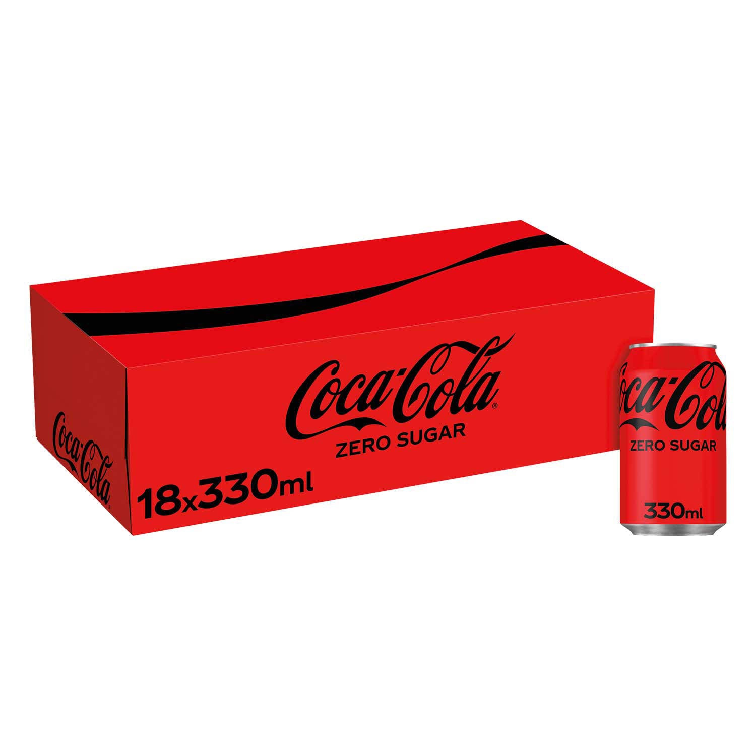 Coca-Cola Zero soft drink 18 pack, UK version
