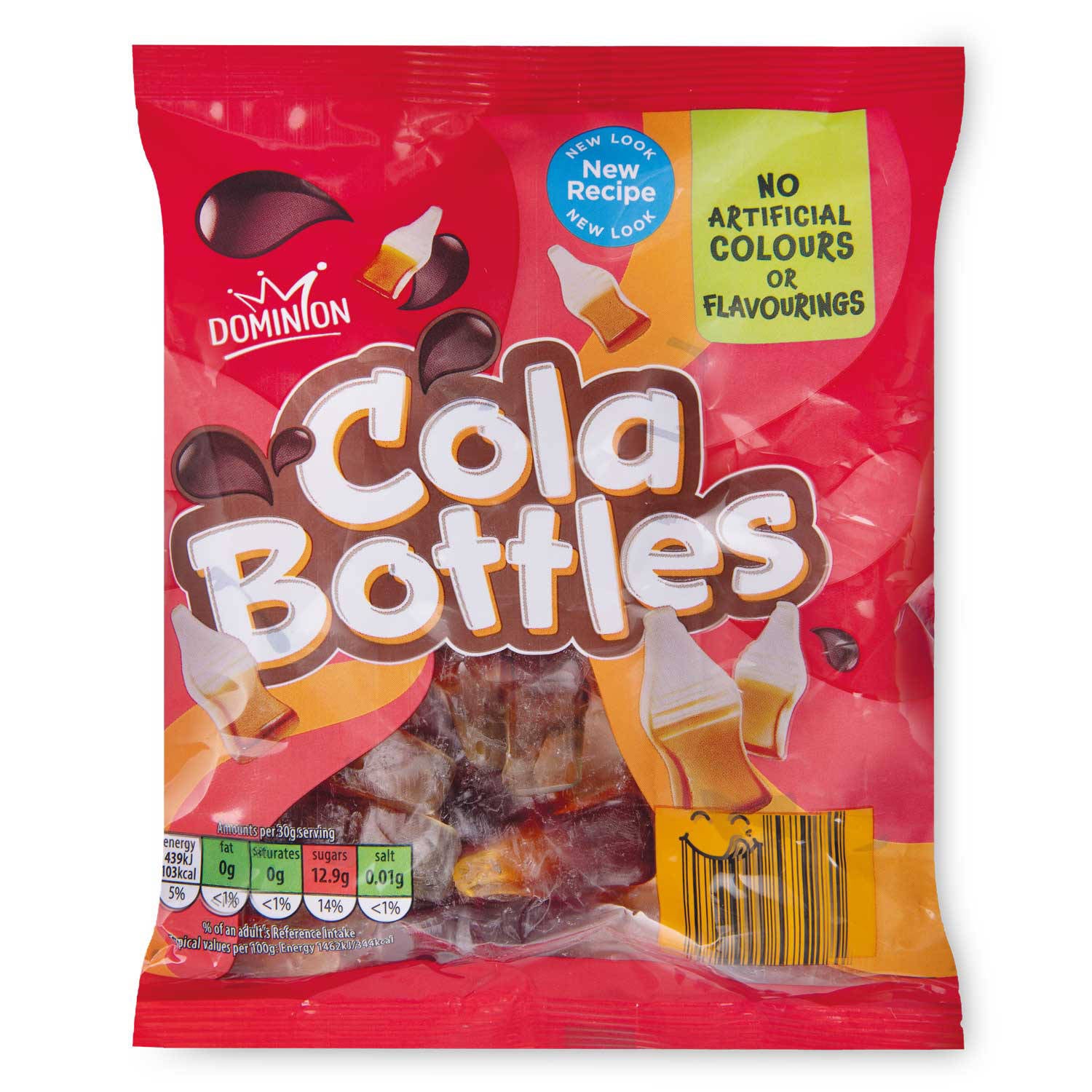 Cola bottle sweets, chewy gummies imported from the UK