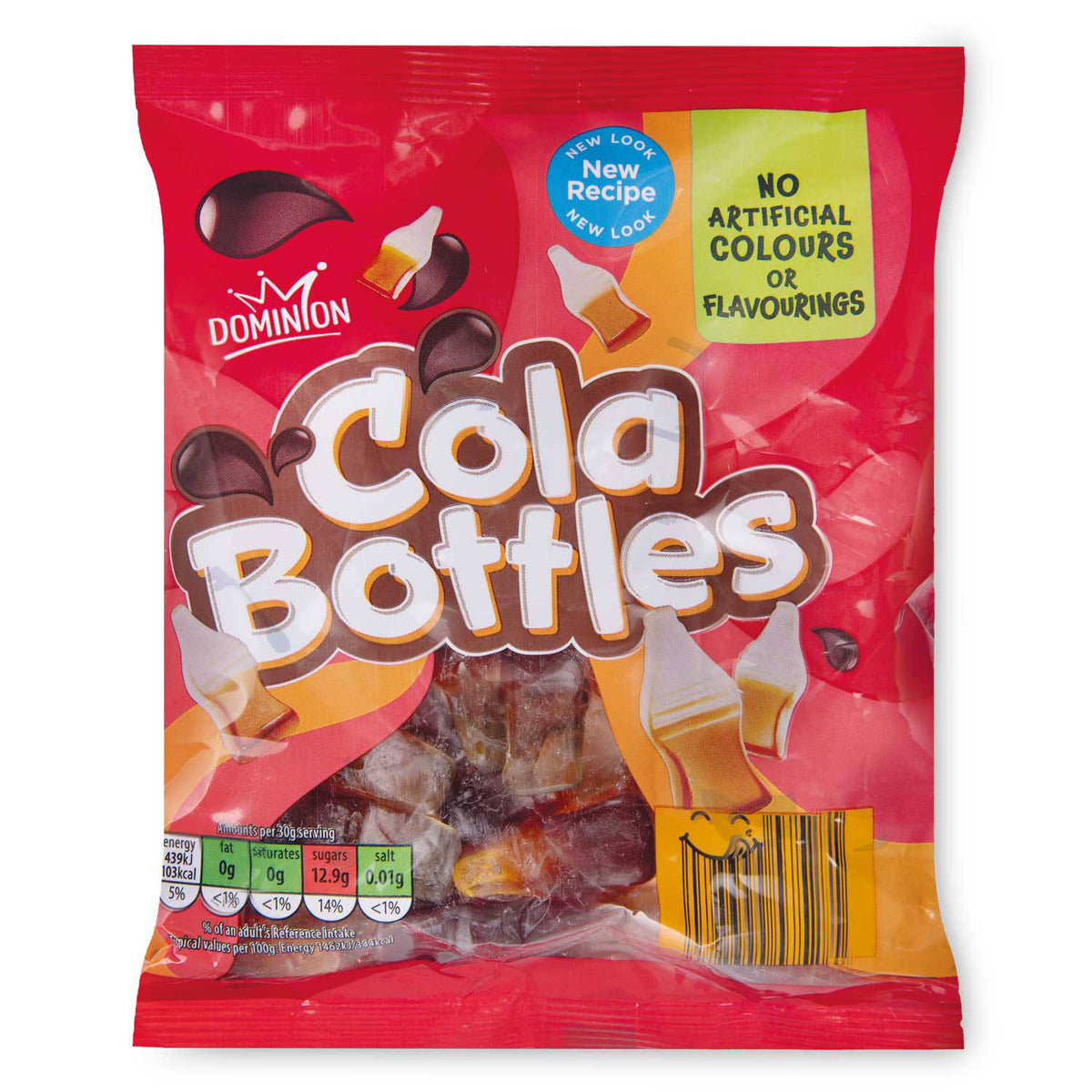 Cola bottle sweets, chewy gummies imported from the UK