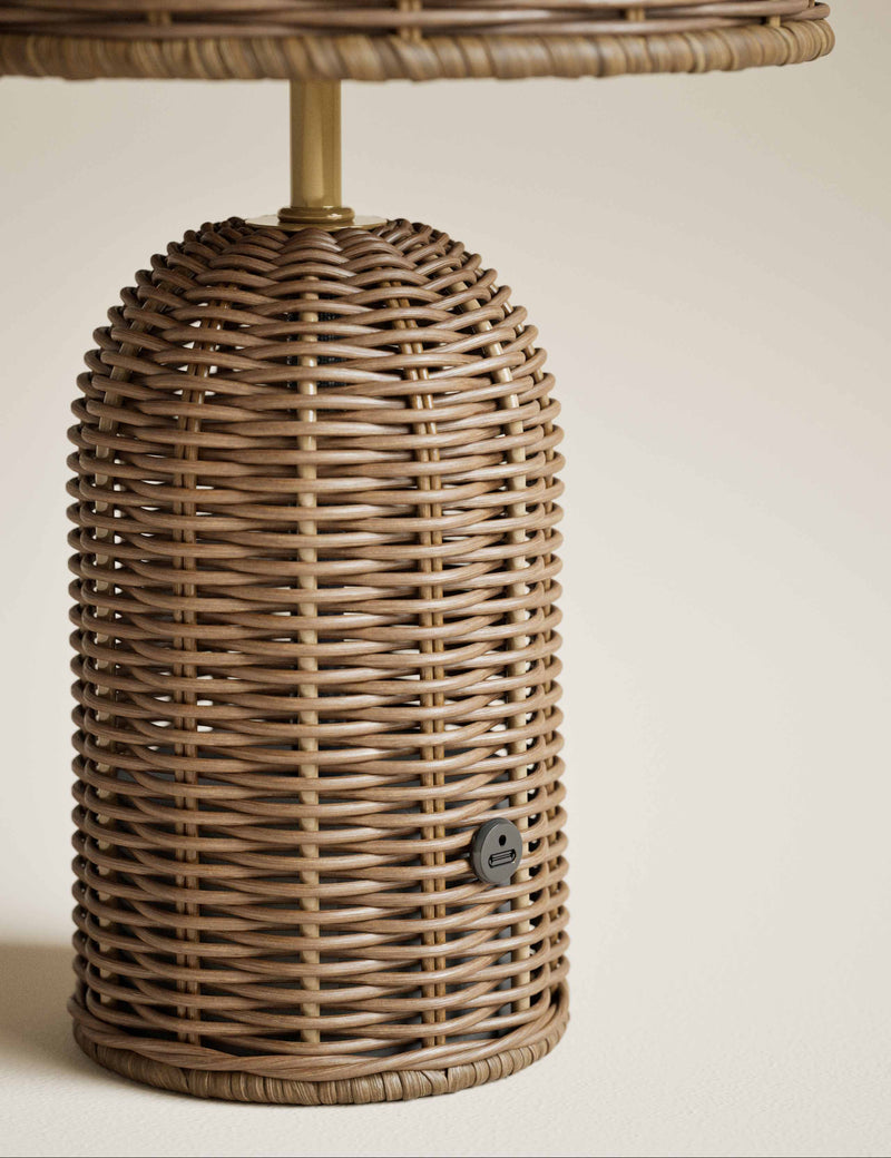 Colby rechargeable rattan table lamp cordless - British product