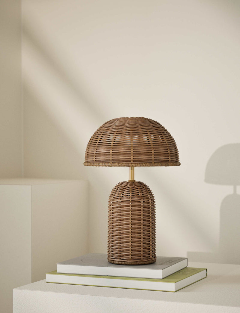 Colby rechargeable rattan table lamp cordless - British product