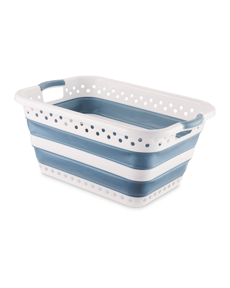 Collapsible Laundry Basket with Soft-Grip Handles, 45 Litre
