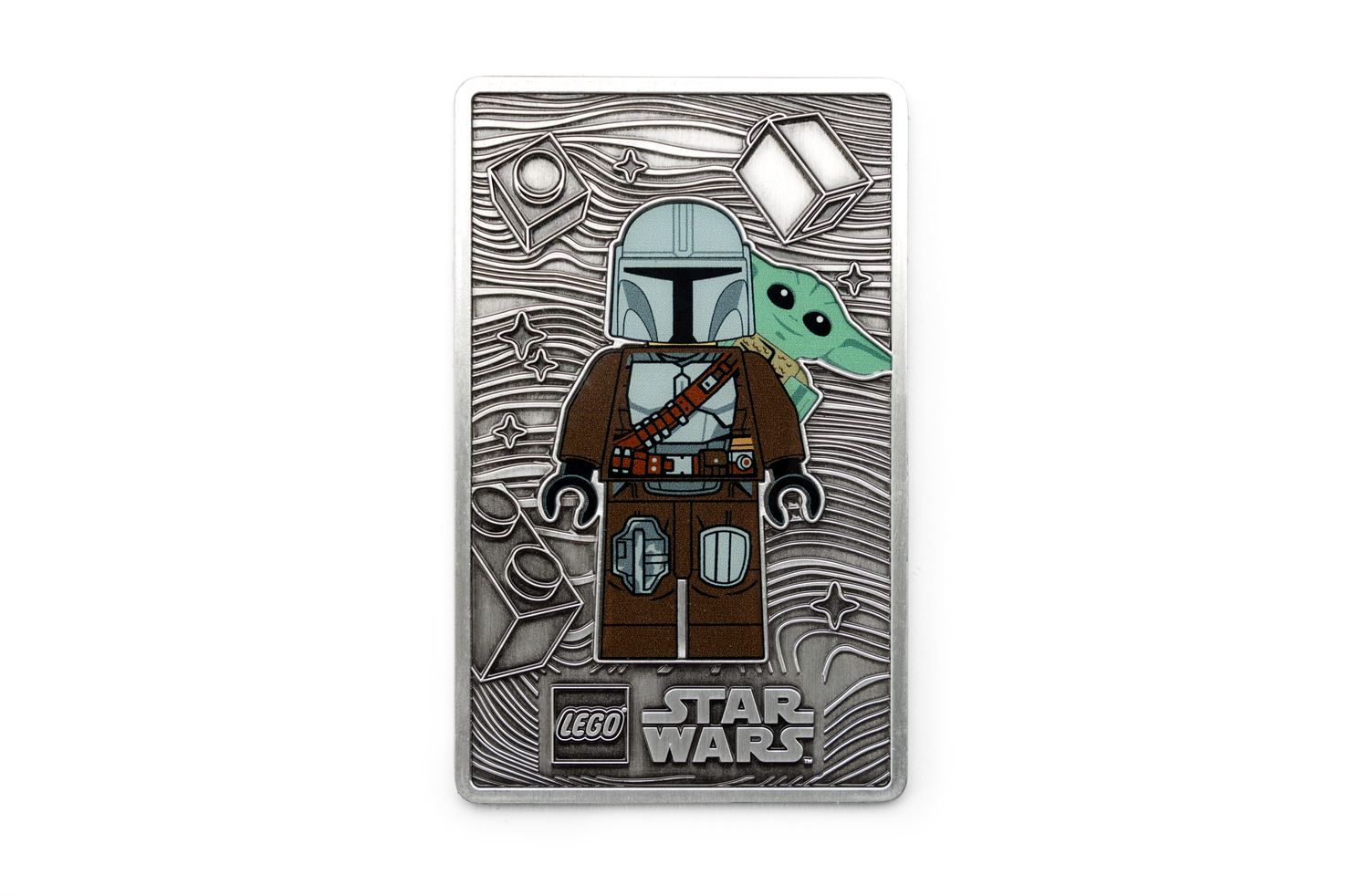 LEGO Mandalorian and Grogu metal card (British brand)