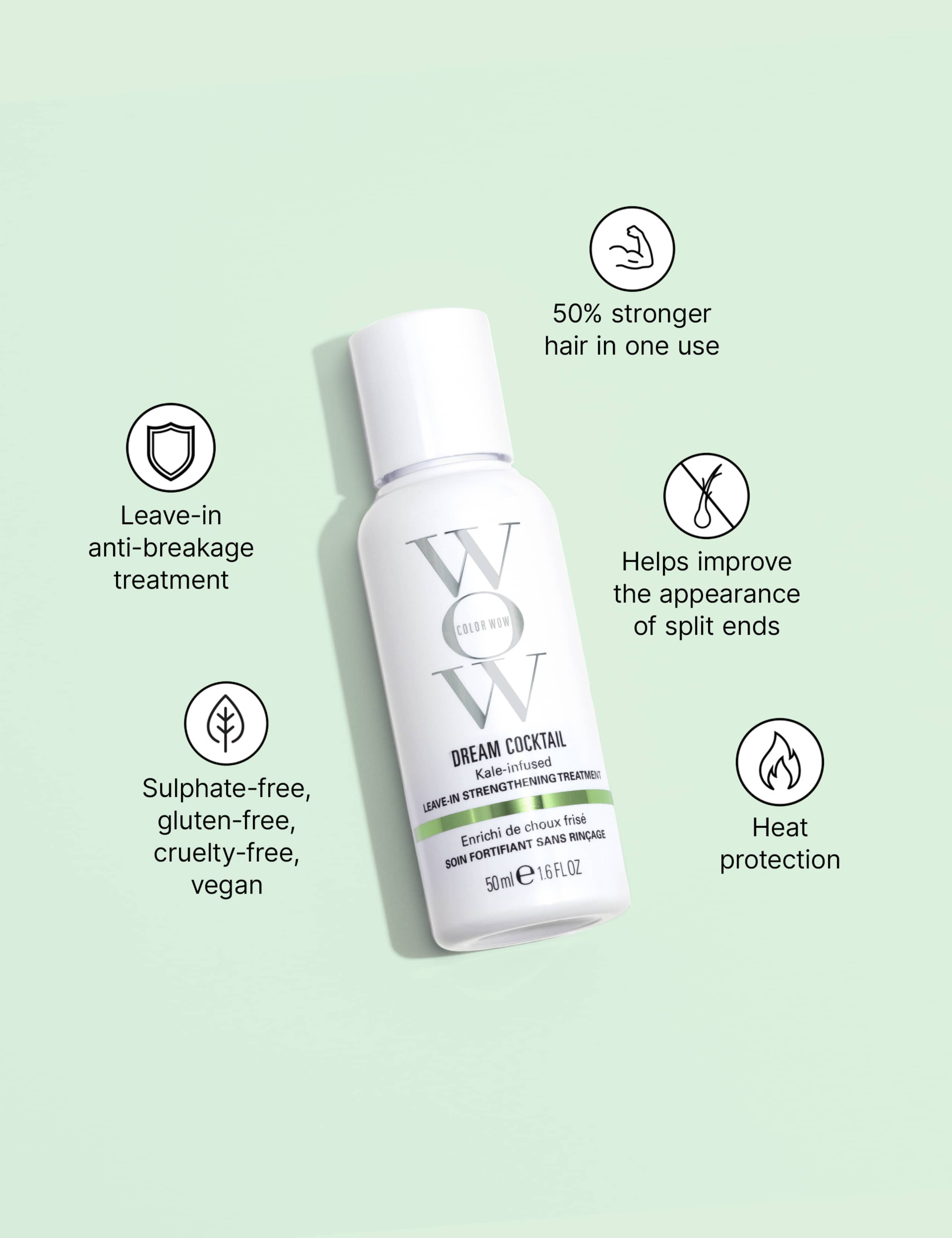 Color Wow Dream Cocktail Kale Infused Leave-in Treatment 50ml - British product