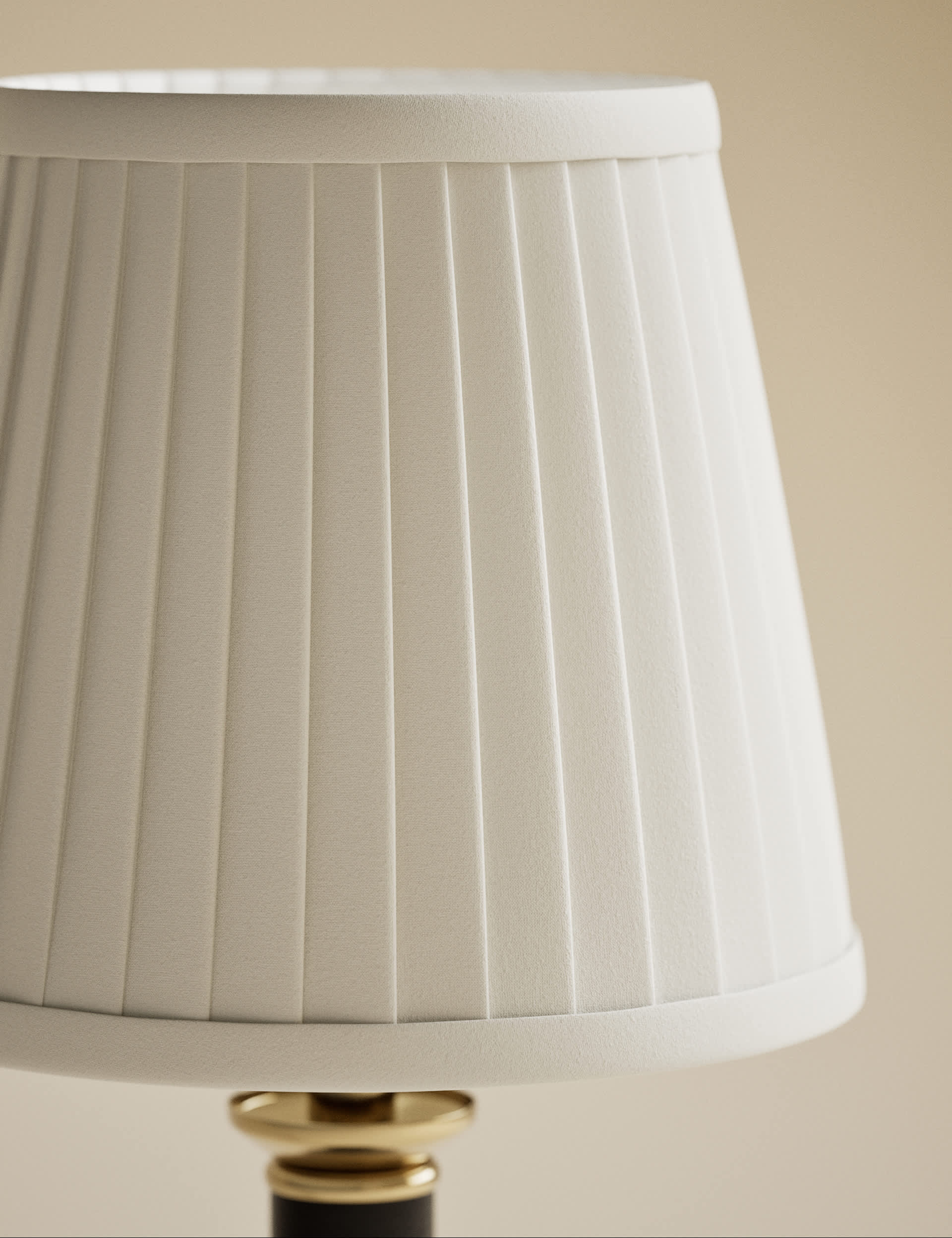 Column pillar rechargeable table lamp with pleated shade, UK version