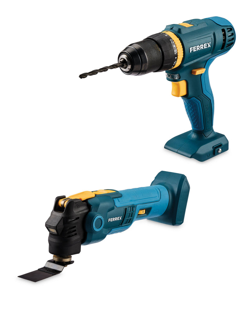 20V multi tool combi drill with accessories - British product