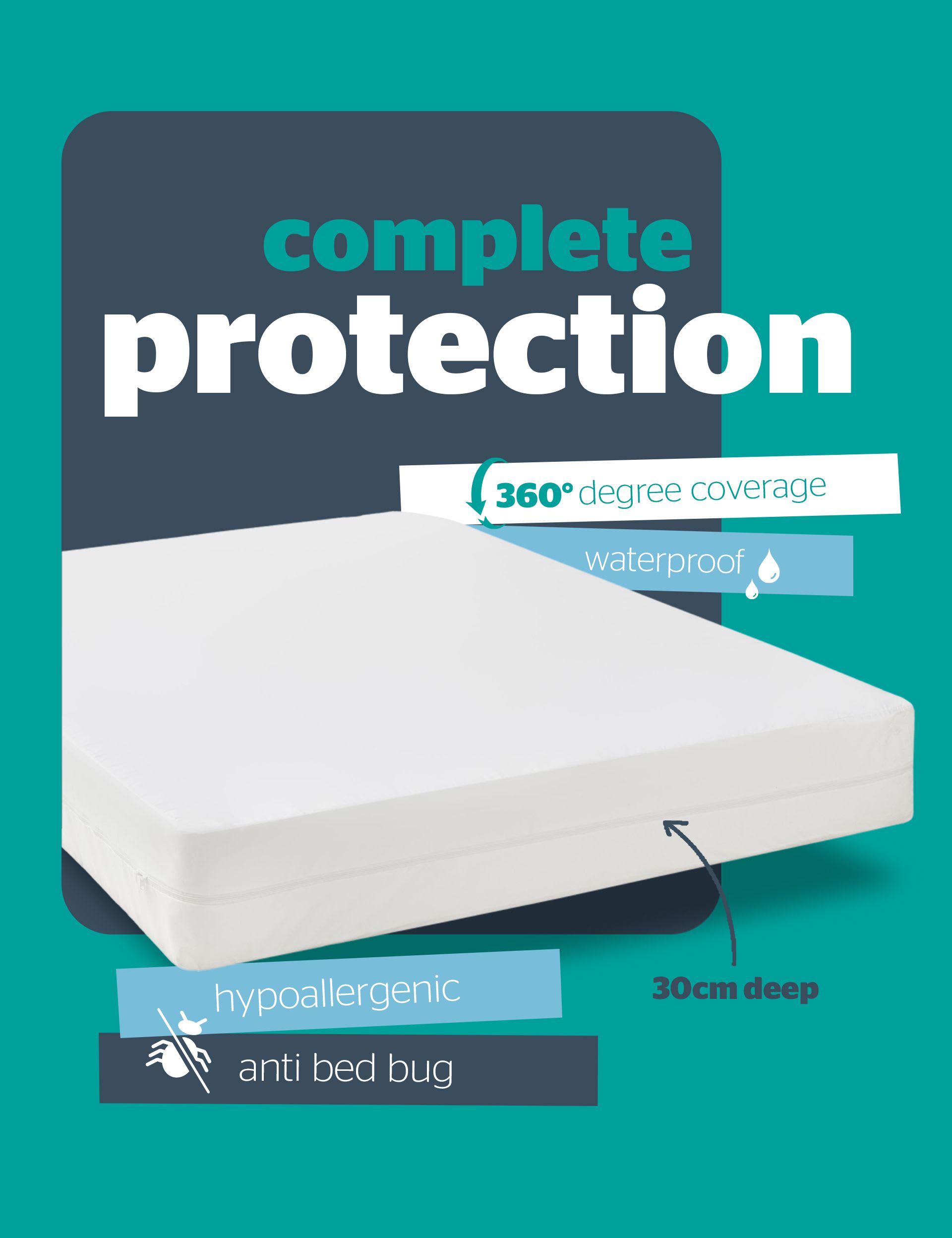 Silent Night complete encasement mattress protector, UK version