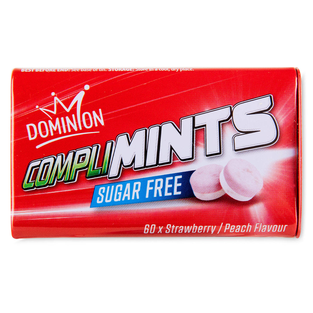 Complimints sugar free strawberry and peach mints (British brand)