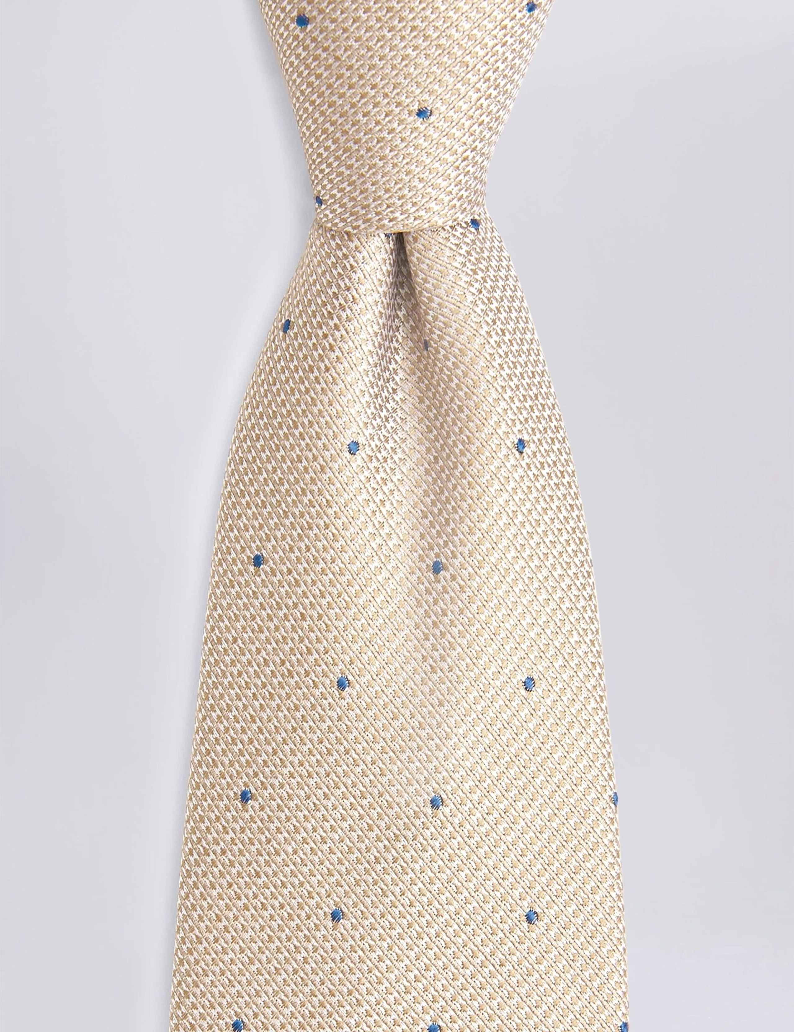 Moss pure silk tie with contrast micro-spot pattern - British product