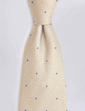 Moss pure silk tie with contrast micro-spot pattern - British product