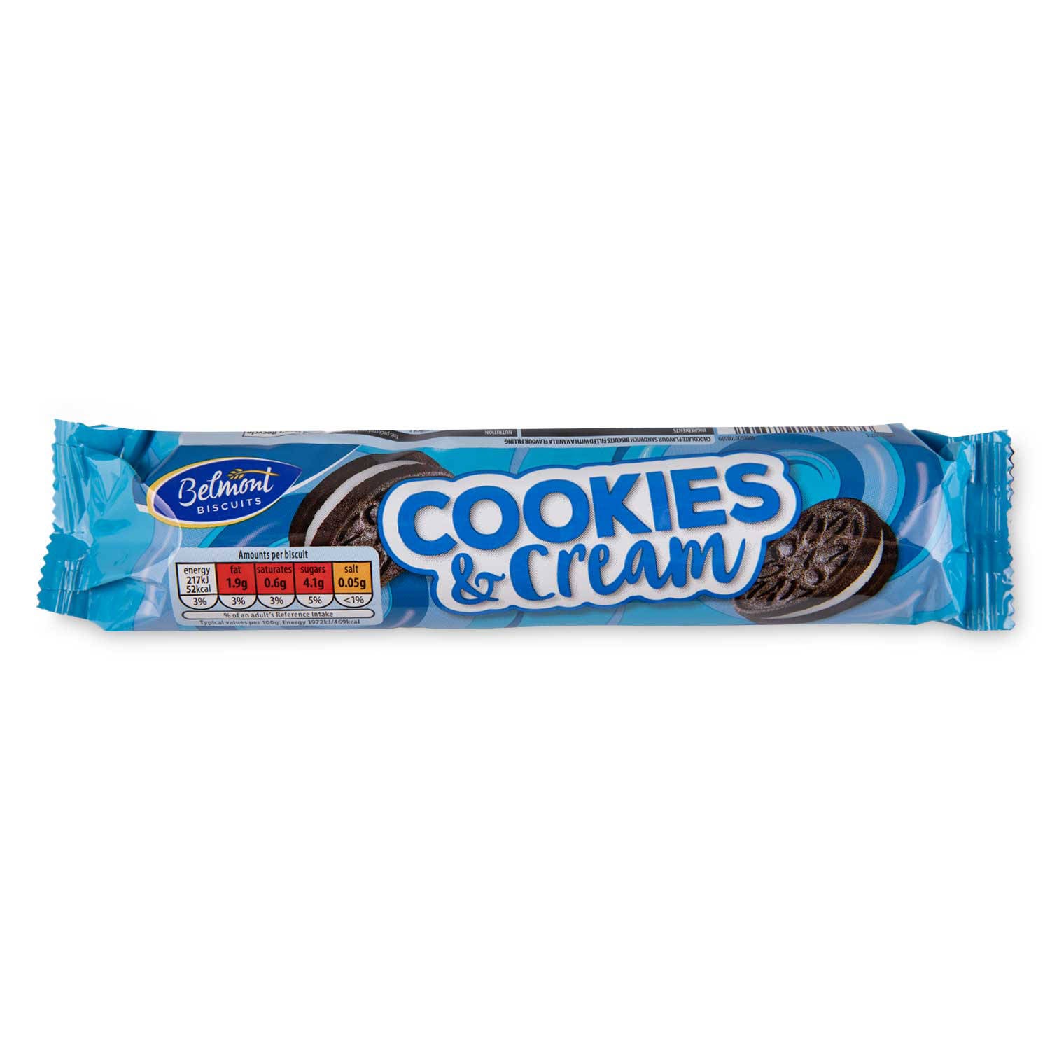 Cookies & Cream snack, free from sesame seeds - British product