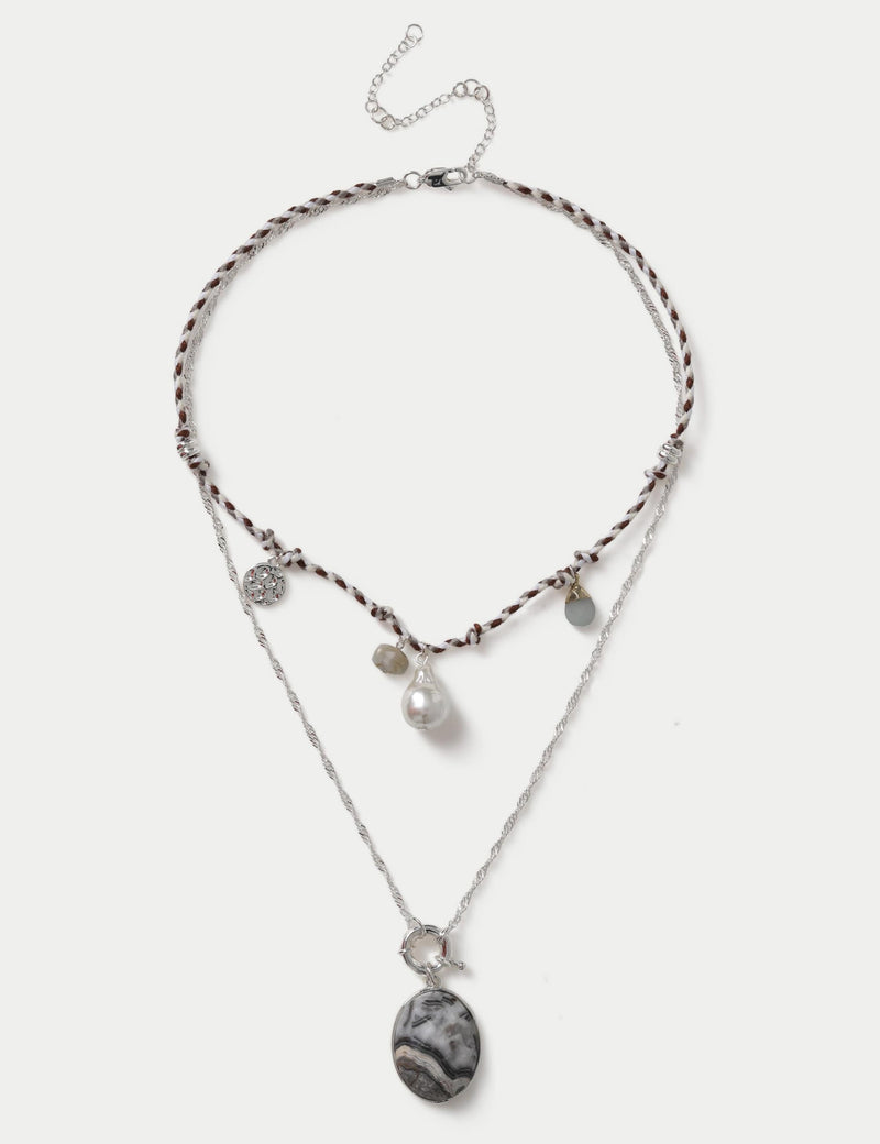 M&S cord multirow necklace (British brand)
