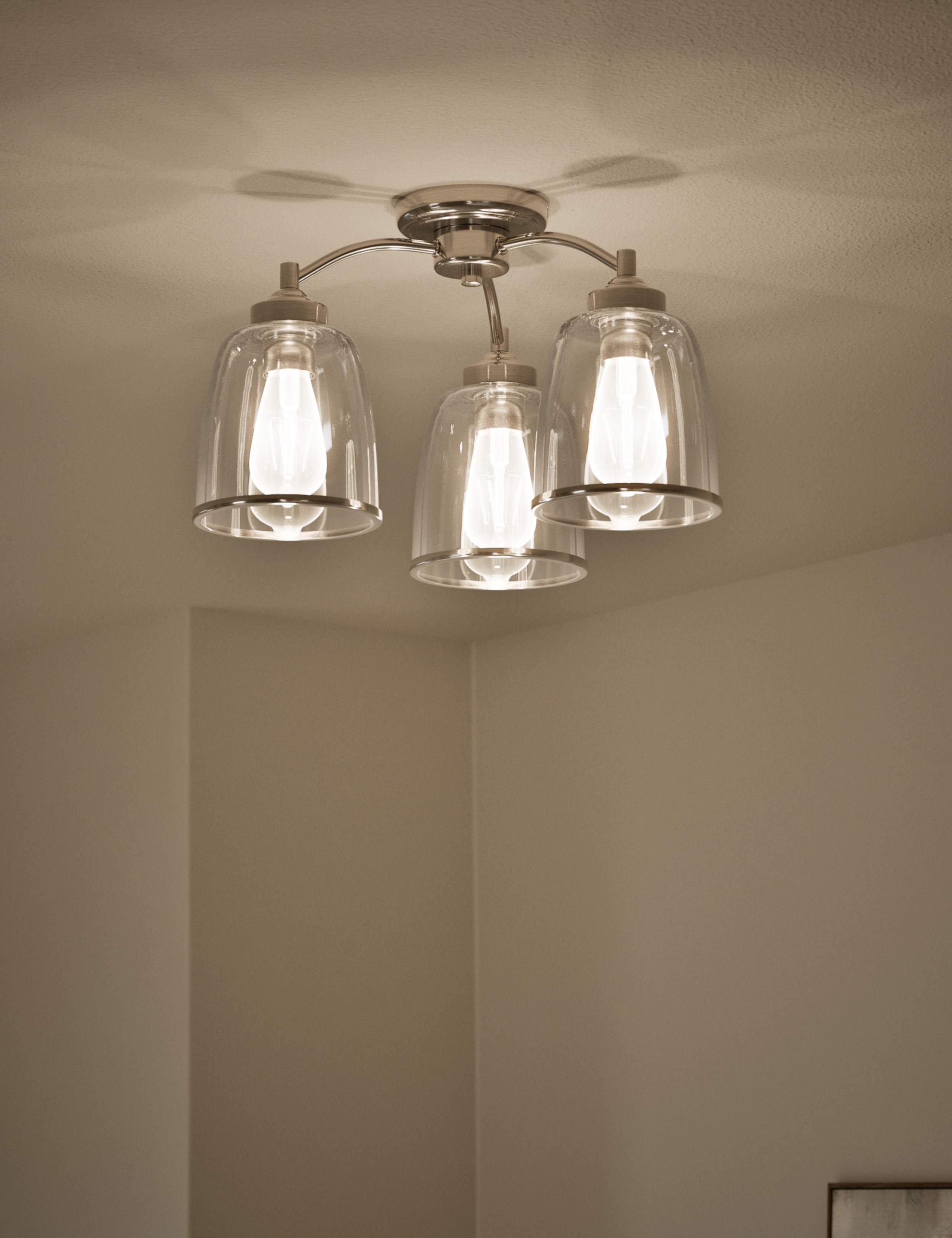 Core multi flush ceiling light antique brass finish, UK version