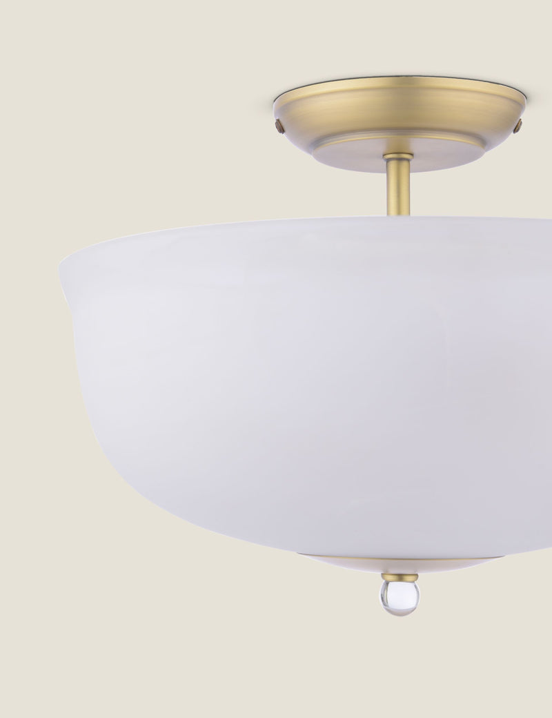 Laura Ashley Cossington glass semi flush ceiling light, UK version