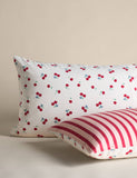 Cotton blend cherries reversible single bedding set - British product