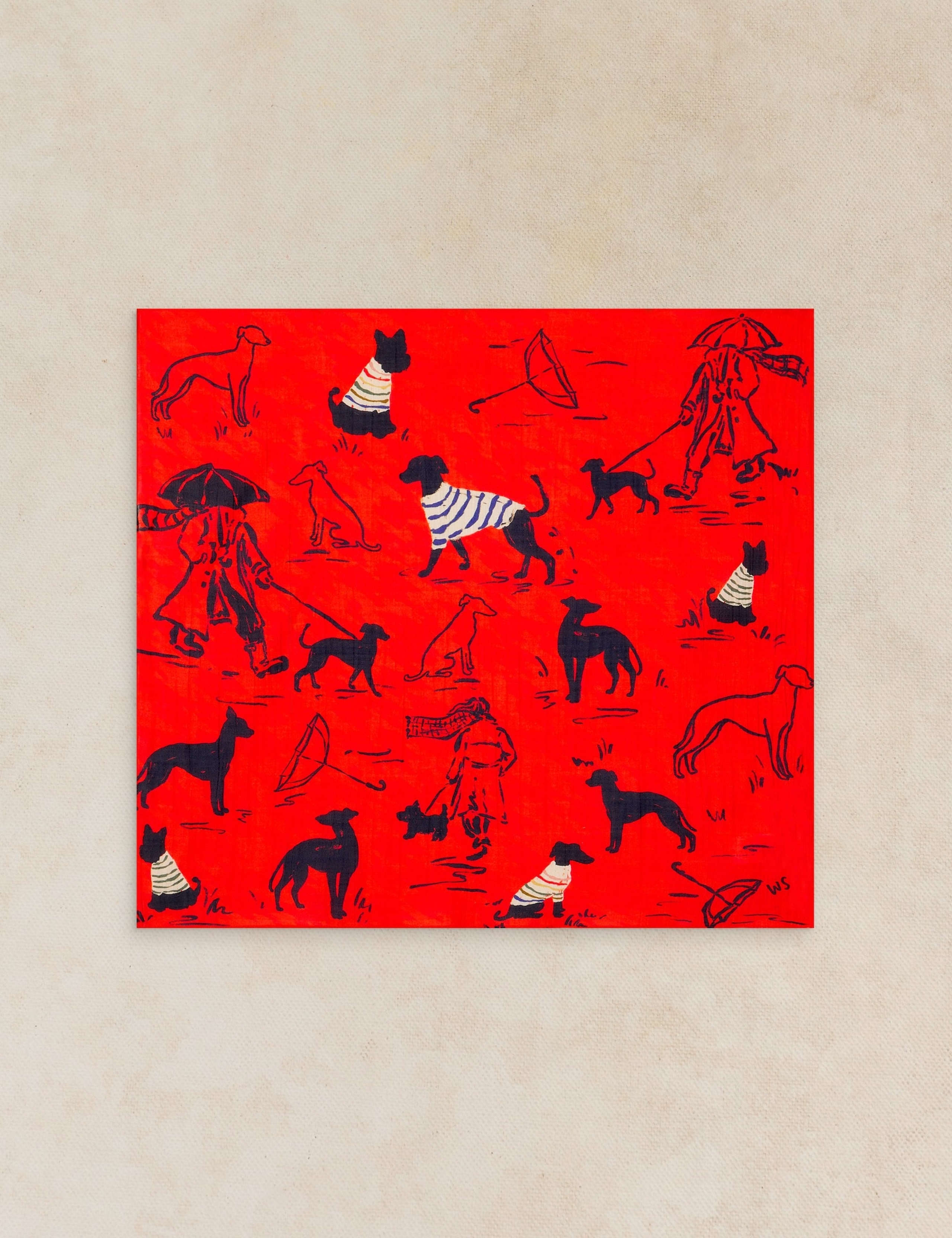 White Stuff dog print square scarf, UK version