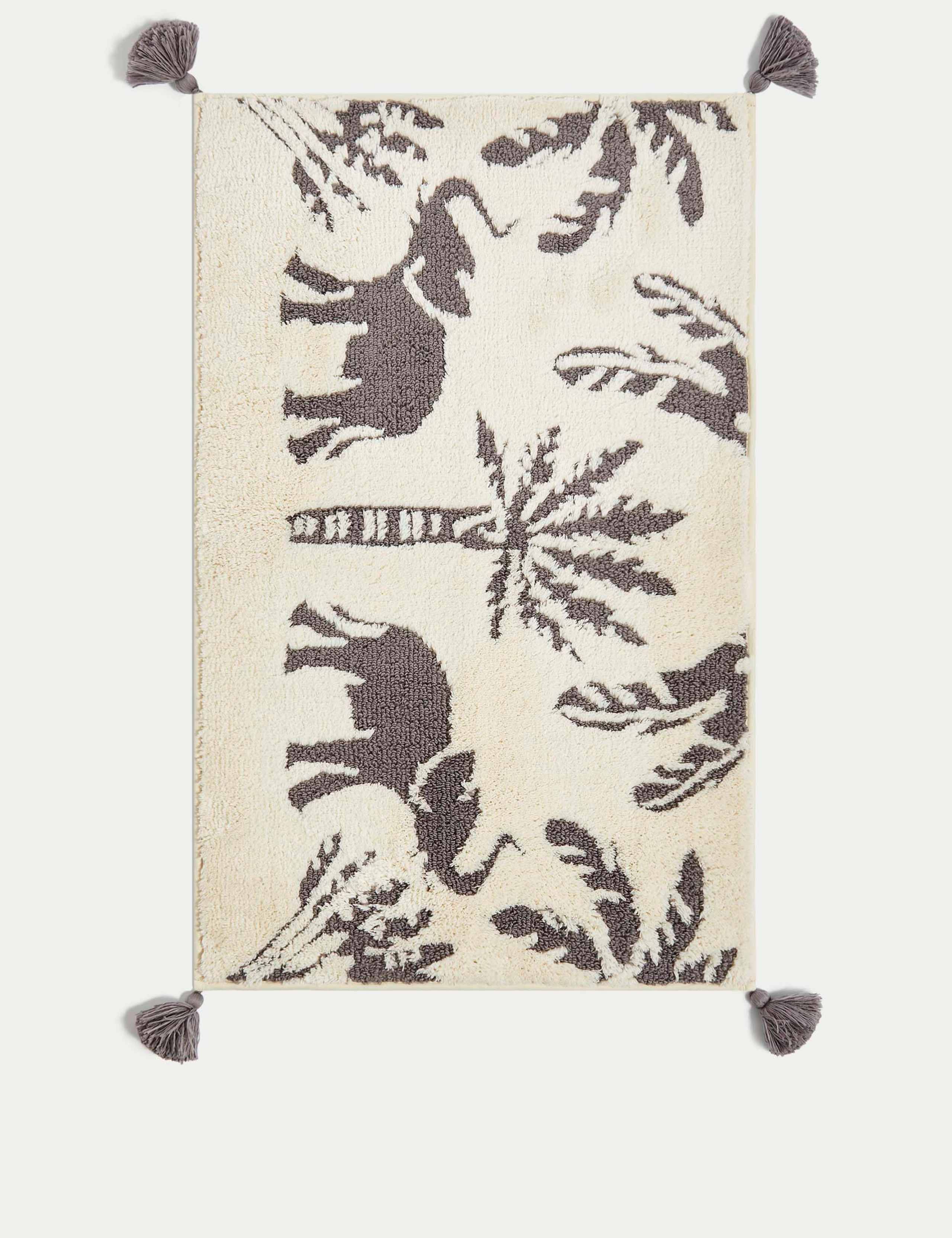 Elephant bath mat with cotton blend and non-slip backing - British product