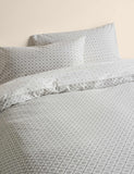 Cotton blend geometric tile bedding set, UK version