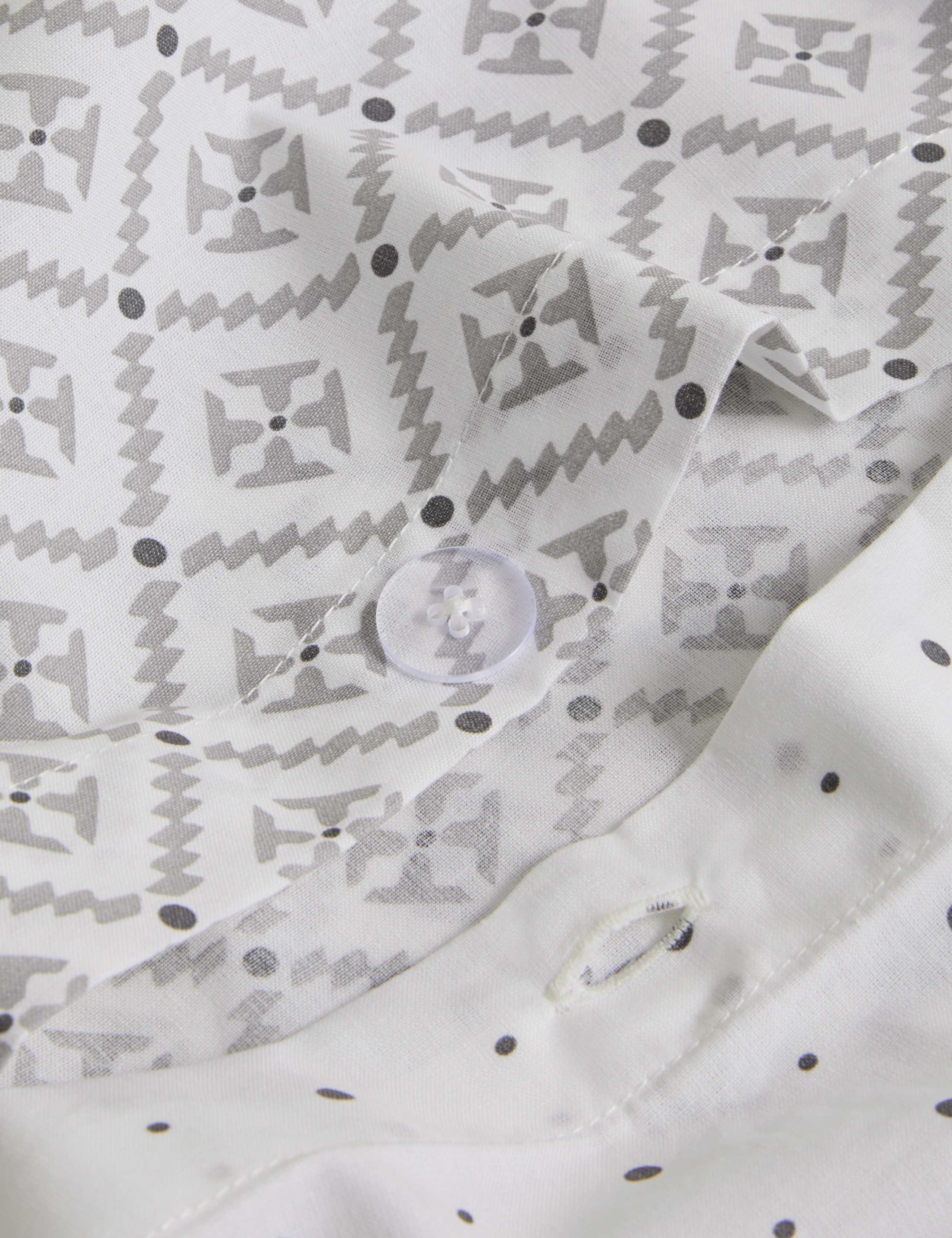 Cotton blend geometric tile bedding set, UK version