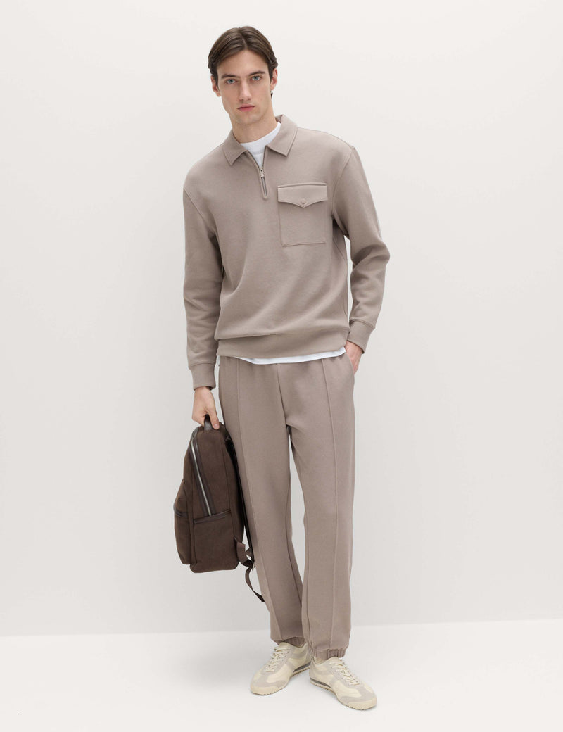 M&S cotton blend pique half zip top - British product
