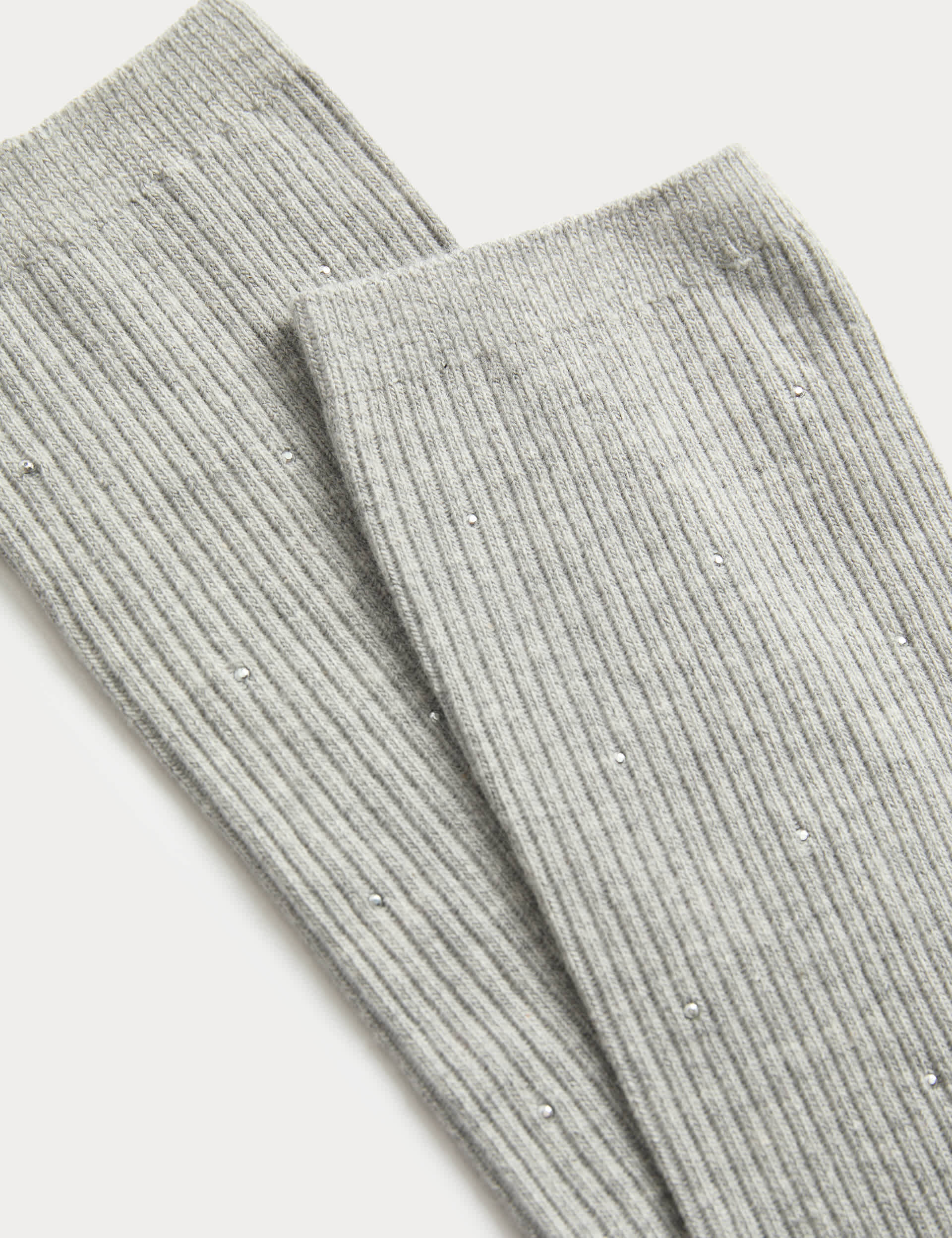 M&S cotton blend crew socks with diamantes (British brand)