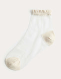 M&S sheer ruffle top crew socks - British product