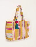 FatFace cotton blend striped tote bag, imported from the UK