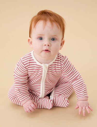 MORI Baumwollmischung Reißverschluss-Schlafanzug Baby Schlafanzug 0-24 Mths