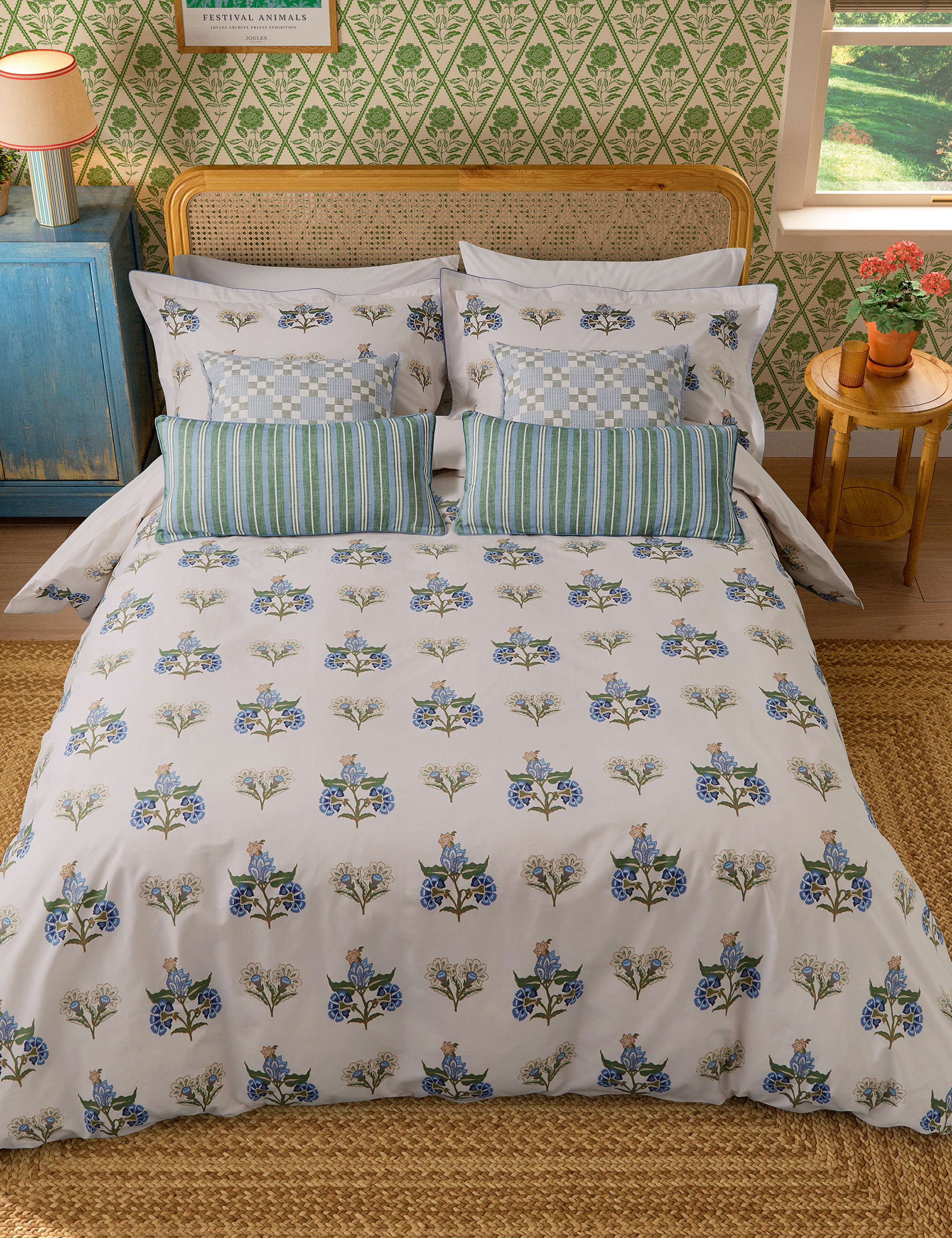 Joules cotton linen Riviera cushion 45cm (British brand)