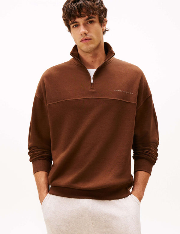 Cotton Modal Blend Half Zip Loungewear Top