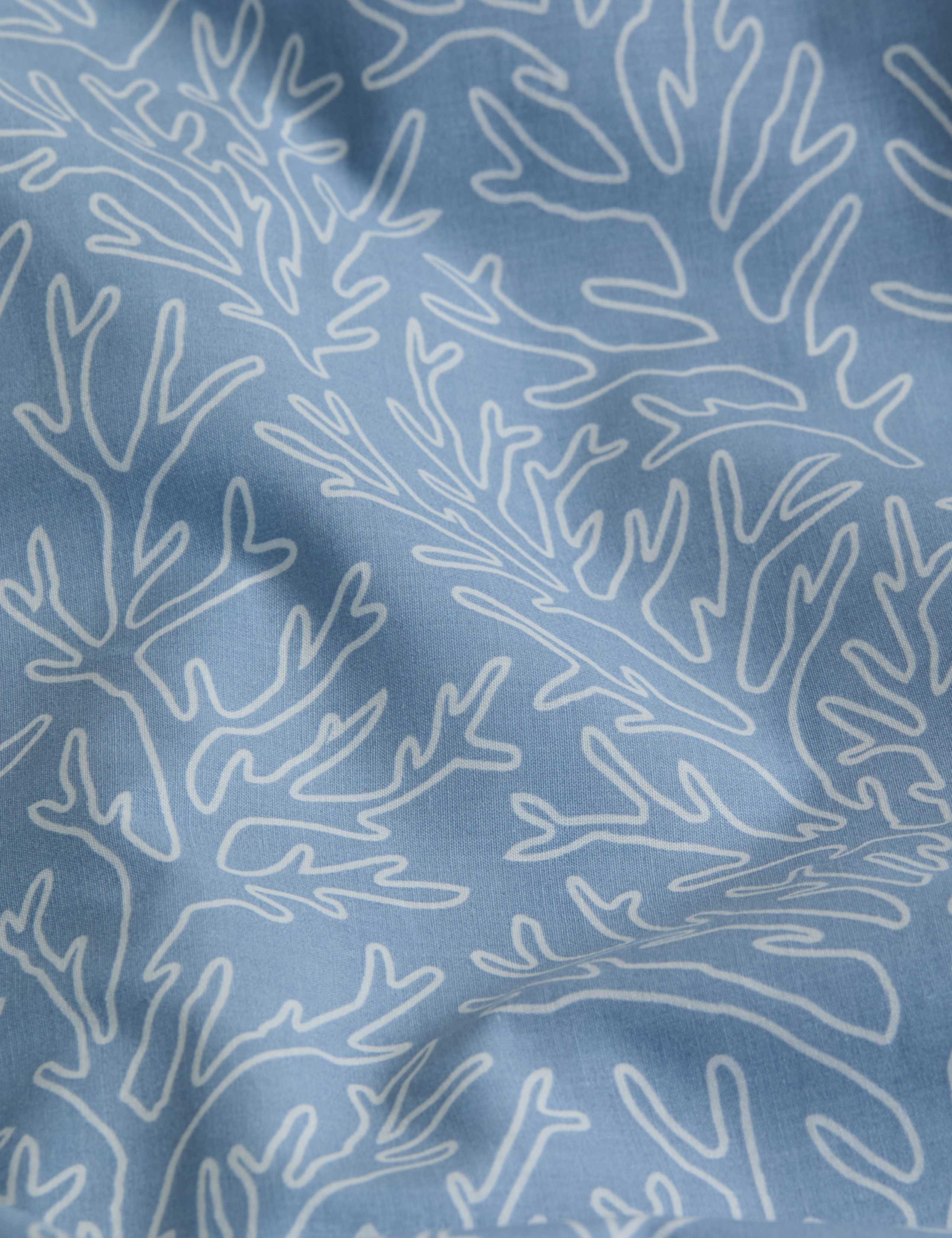 Coral printed cotton rich bedding set, UK version