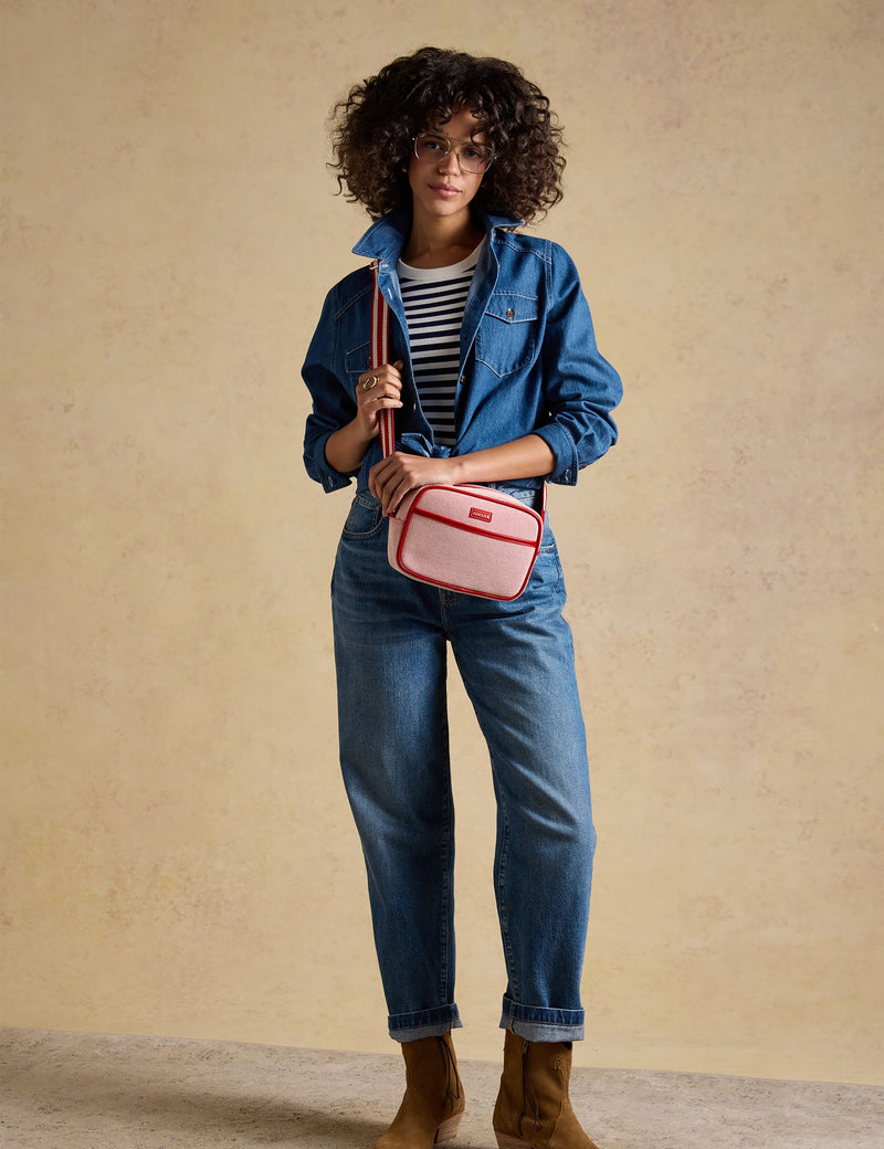Joules cotton rich cross body bag checked pattern, UK version