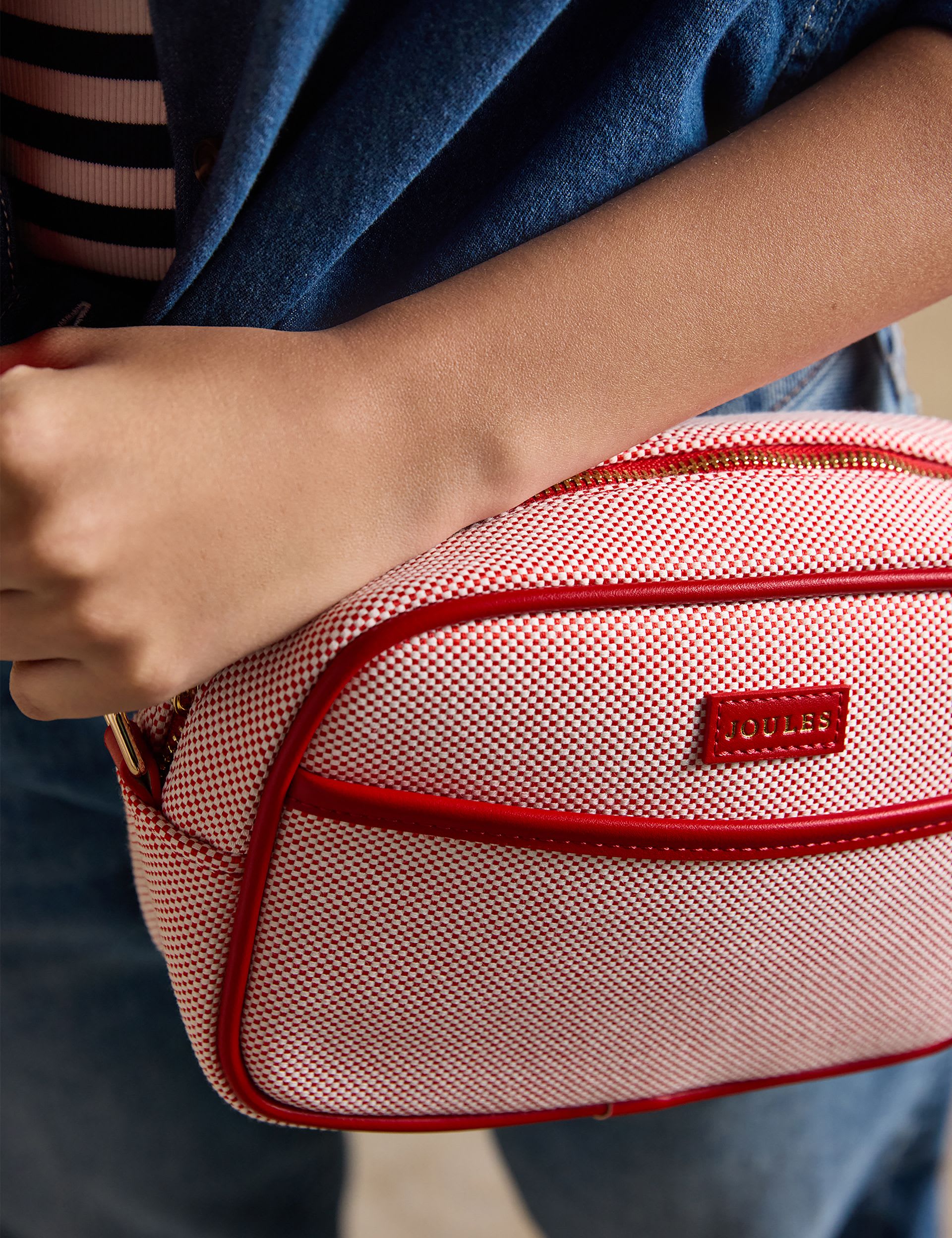 Joules cotton rich cross body bag checked pattern, UK version