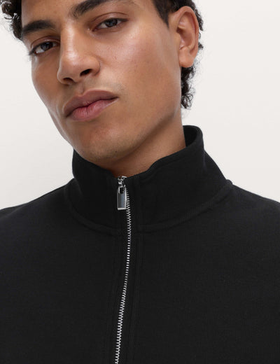 Sweatshirt Zip Court Coton Majoritaire Tricot Double M&S Collection