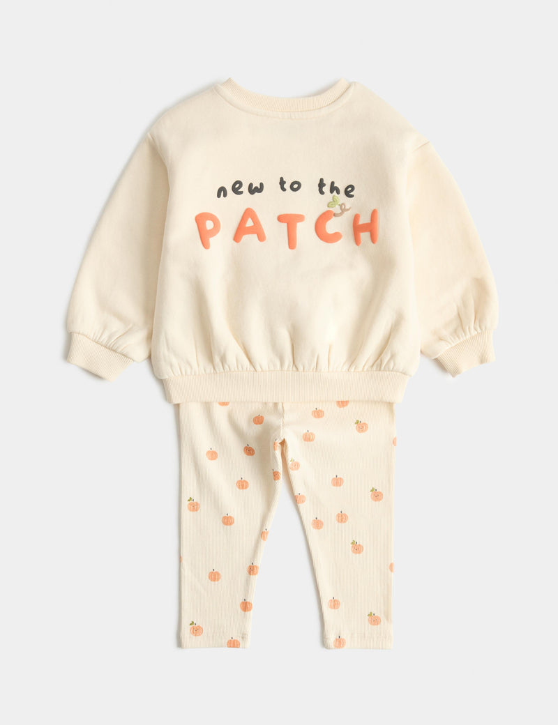 Cotton rich Halloween pumpkin sweat set 0-3 years - British product