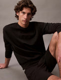 Loungewear-Sweatshirt aus Baumwollmischgewebe mit Rundhalsausschnitt und gesticktem Logo