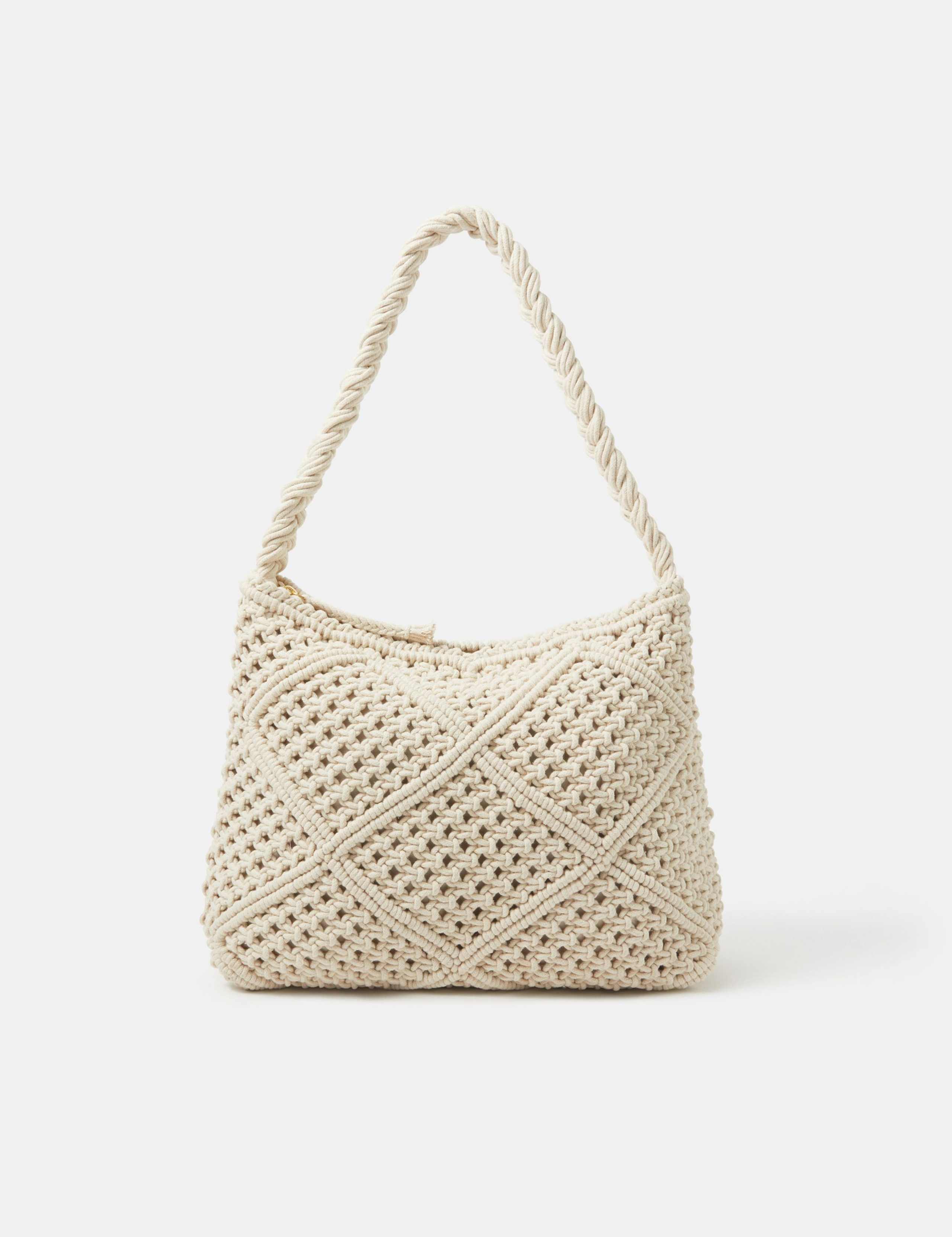 Accessorize macramé shoulder bag cotton rich - British product