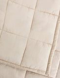 Cotton rich quilted throw with linen blend - British product
