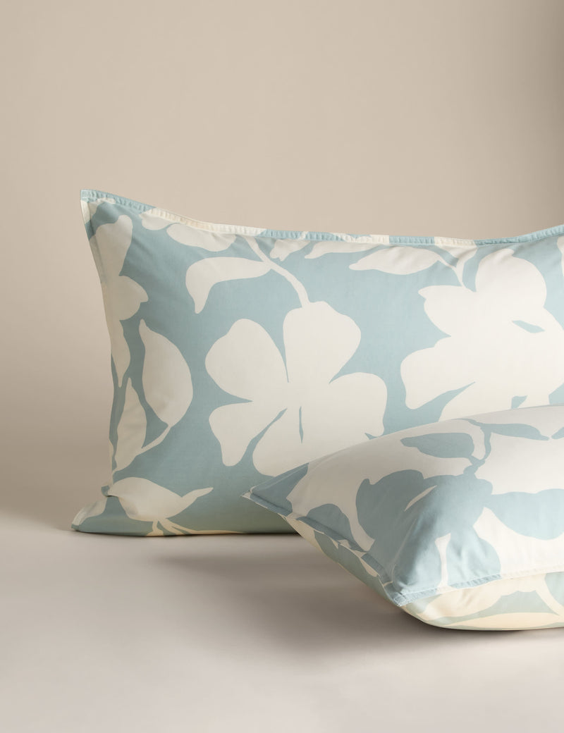 Cotton-rich silhouette floral bedding set - British product
