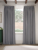 Cotton rich striped pencil pleat curtains - British product