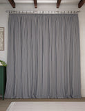 Cotton rich striped pencil pleat curtains - British product