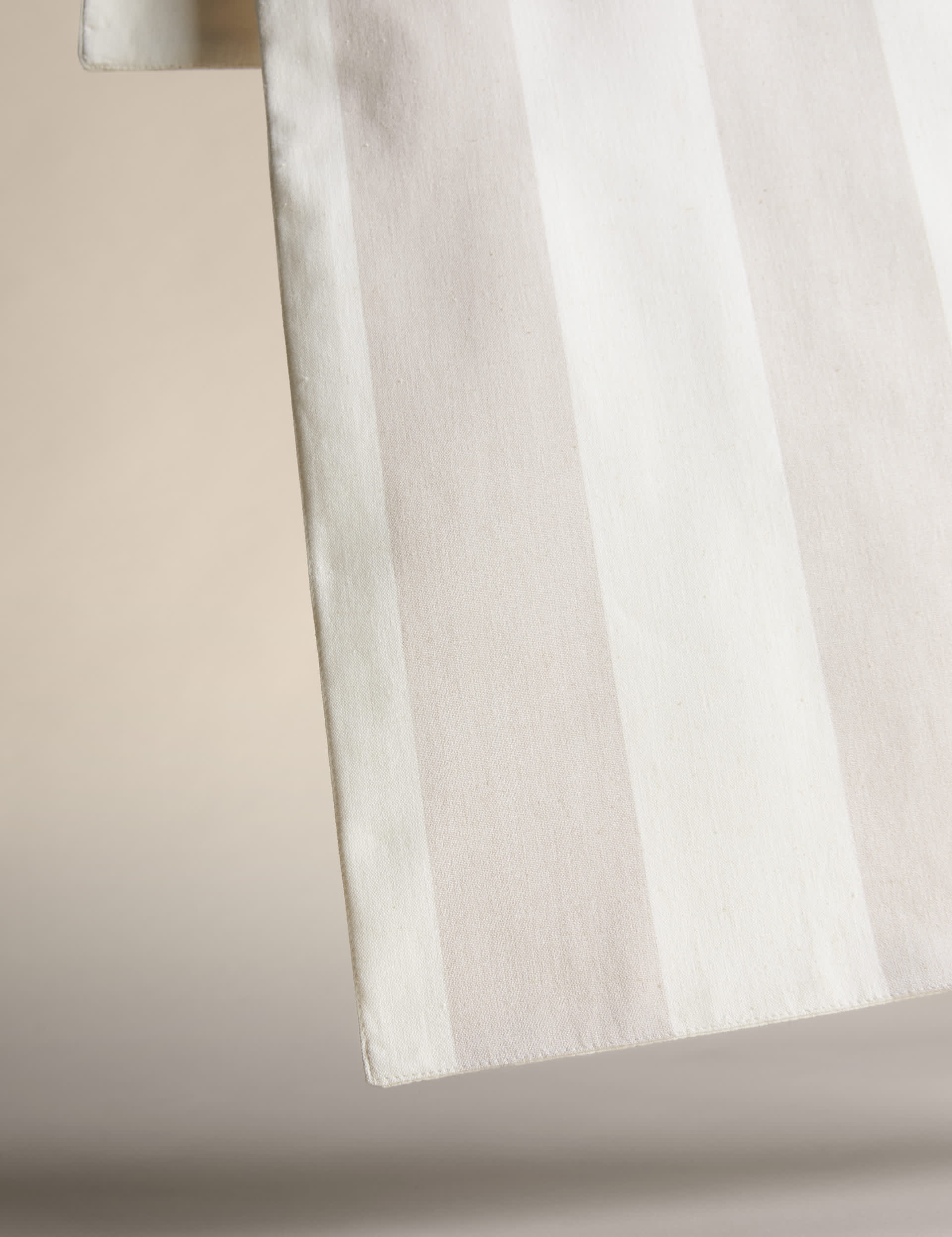 Cotton rich striped table runner - British product