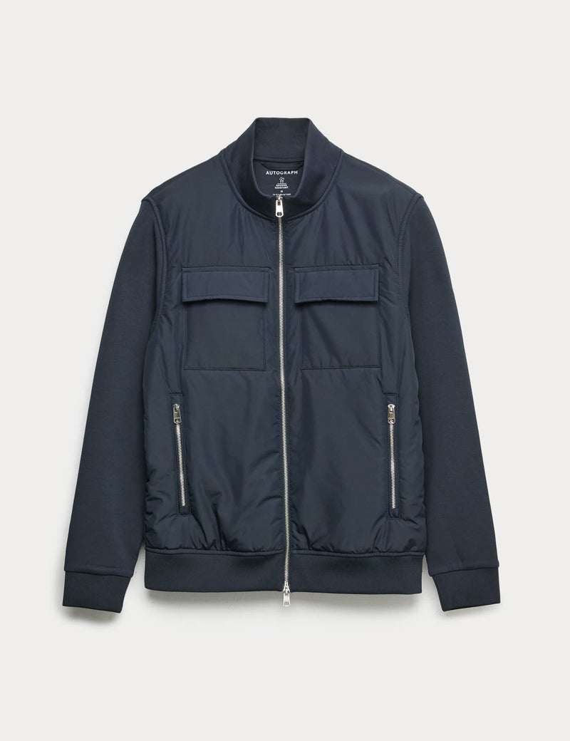 Autograph cotton rich zip-up pocket jacket - British product